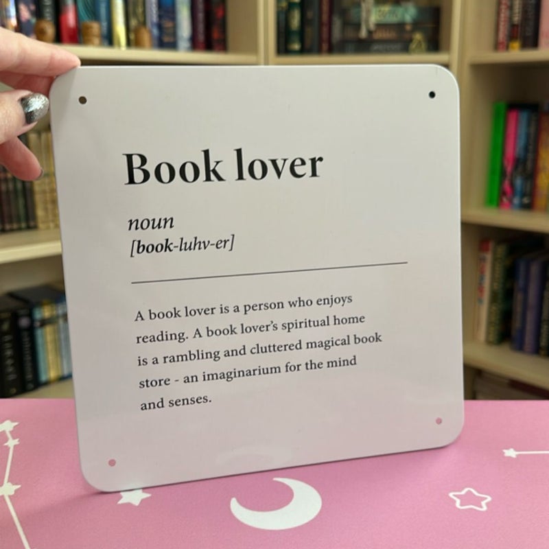 Book Lover Metal Sign