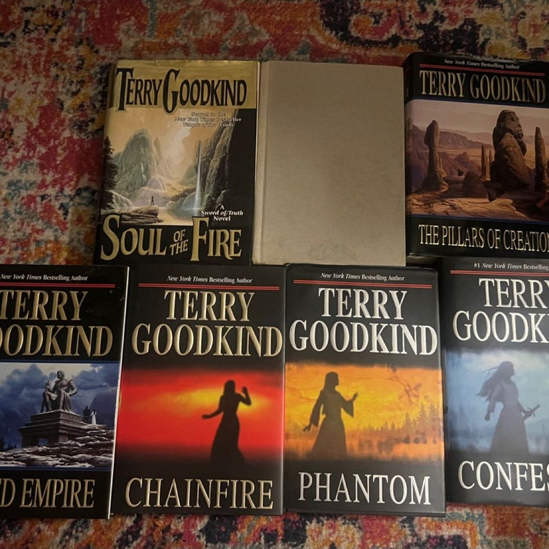 Lot of 7 Sword of Truth Series by Terry Goodkind Hardcover (5-11) GOOD