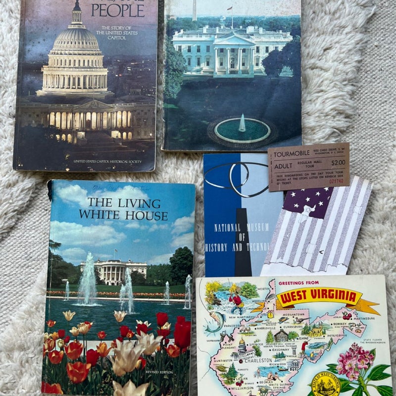 Lot of 3 Vtg National Geographic White House Books With Ephemera