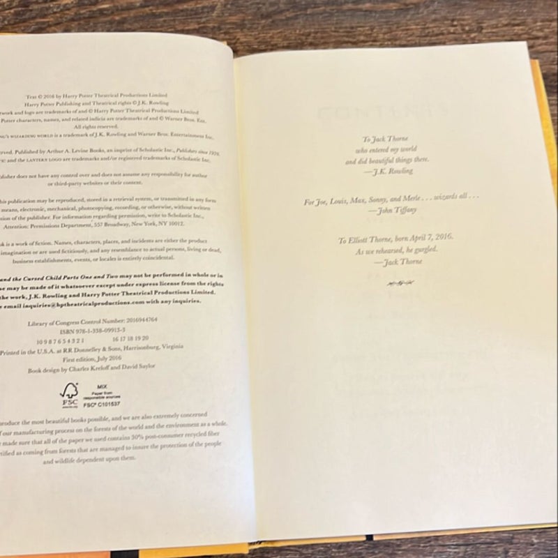 Harry Potter and the Cursed Child Parts One and Two (Special Rehearsal Edition Script)