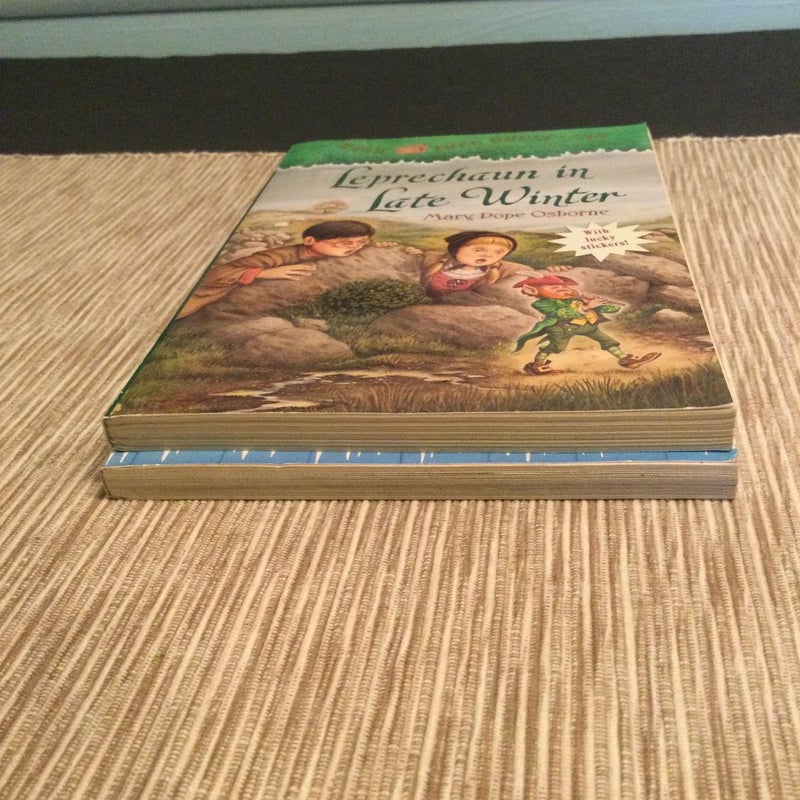 Magic Tree Merlin Mission Books: Leprechaun in Late Winter #43 &  Winter of the Ice Wizard #32 