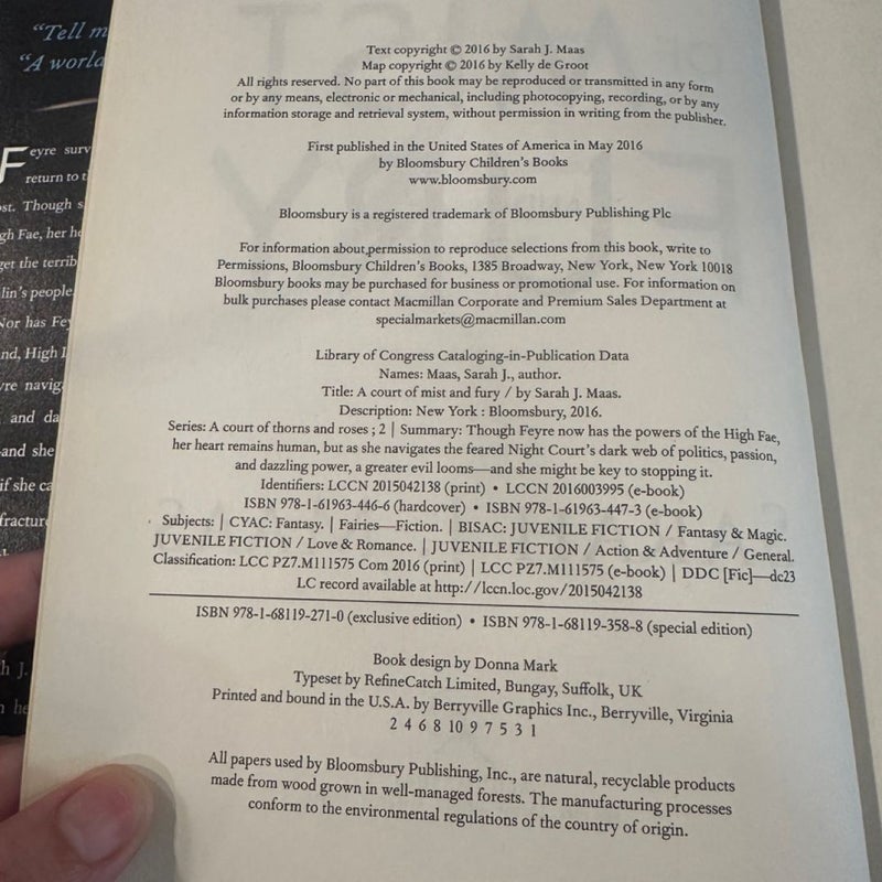 A Court of Thorns and Roses complete 1/1 set with SIGNED ACOTAR 