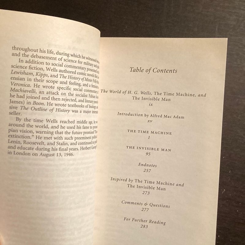 The Time Machine and the Invisible Man