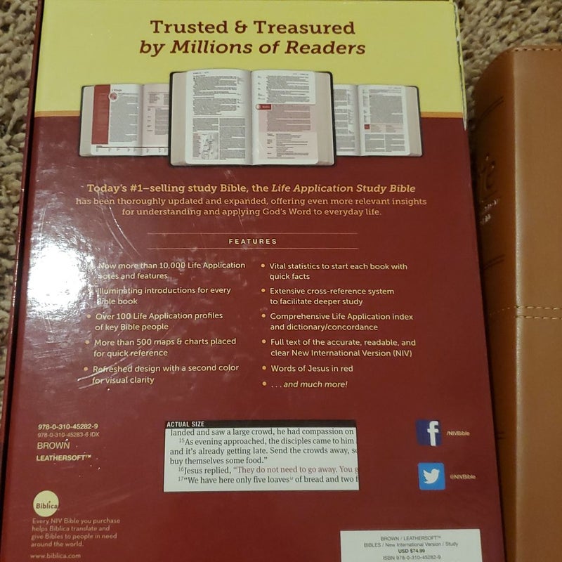 NIV Life Application Study Bible Red Letter Edition [Brown]