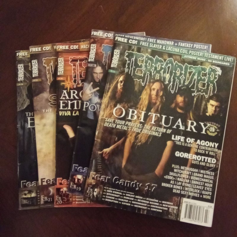 Lot of 5 Terrorizer magazines #133, 135, 136, 137, 138