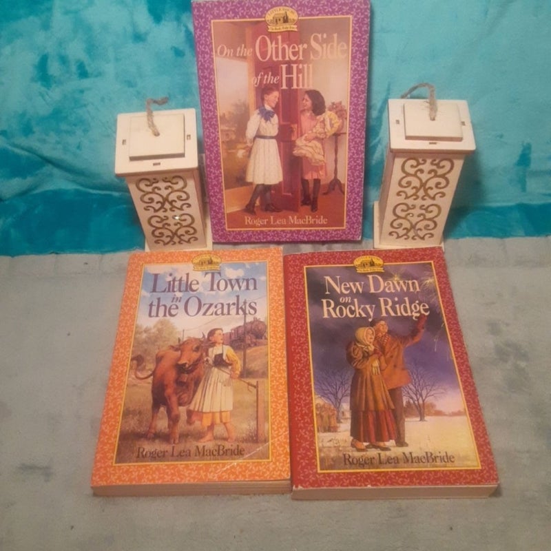 Little House : The Rocky Ridge Years (Rose years) 6 Book Set By Roger Lea MacBride.

All 1st editions!

All paperbacks with cover wear, creases on covers / spines. A few have small spine rips or names/stickers in them. In good shae =)


Little House on Rocky Ridge - small spine rip.


Little Farm in the Ozarks.


In the Land of the Big Red Apple - sticker on inner back cover.


On the Other Side of the Hill - tiny spine rip.


Little Town in the Ozarks - sticker on inner cover.


New Dawn on Rocky Ridge - name & sticker on inner covers.

