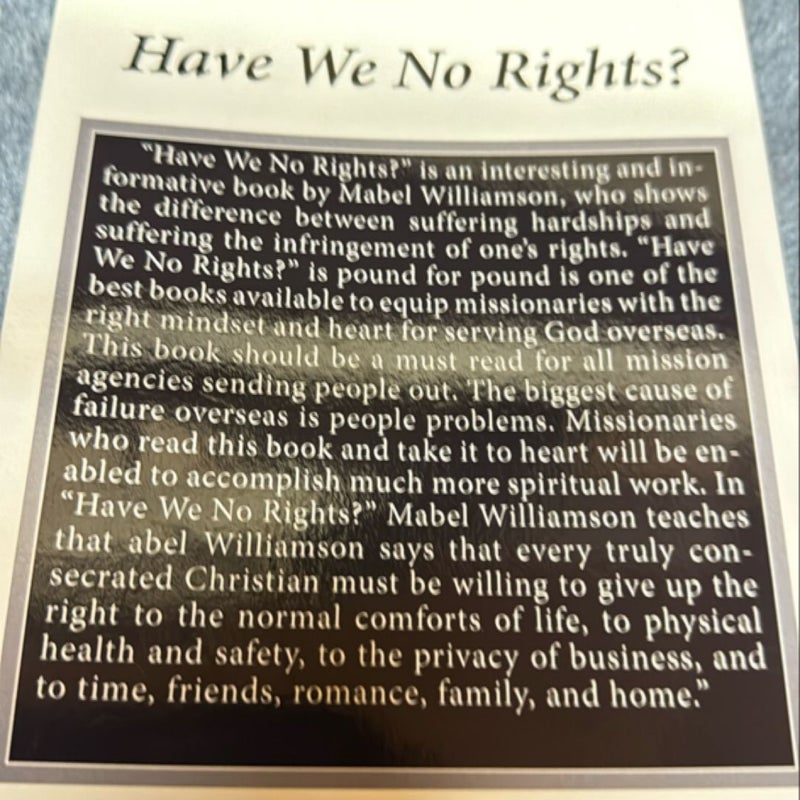 Have We No Rights?