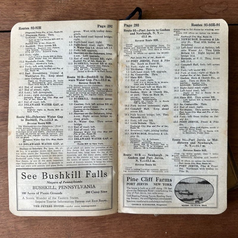Automobile Blue Book with Original Map Holder
