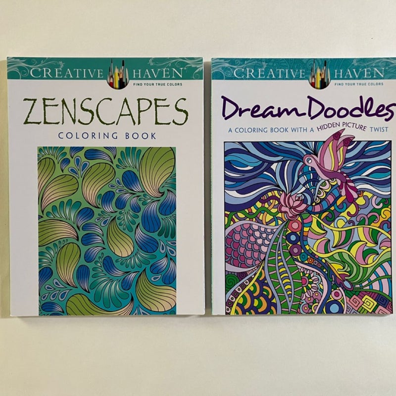 Creative Haven Dream Doodles & Zenscapes Adult Coloring Books