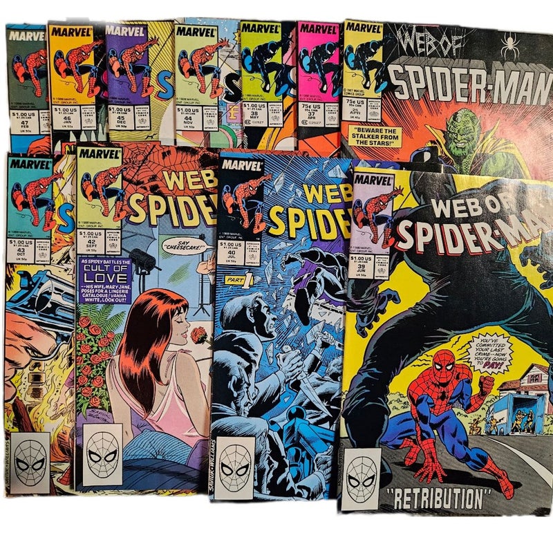 Web of Spider-Man Lot #25 #37-40 #42-47 Fine/VF Comics Collection Cult of Love