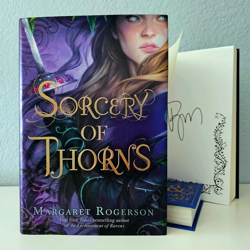 Sorcery Of Thorns SIGNED by Margaret Rogerson Owlcrate FIRST Edition 1st Print Hardcover PURPLE Dust Jacket