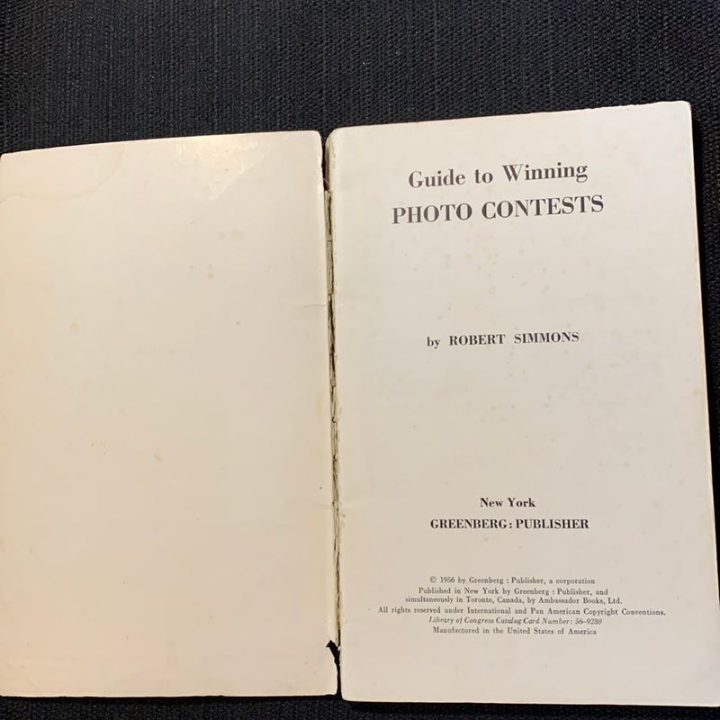 Guide to winning photo contests antique 1956