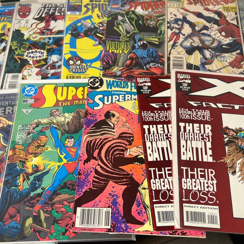 Lot of 23 Comic Books , Spider Man, X-Men , Superman 