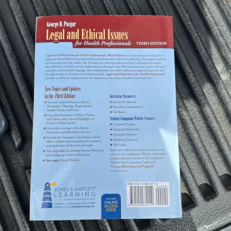 Legal and Ethical Issues for Health Professionals