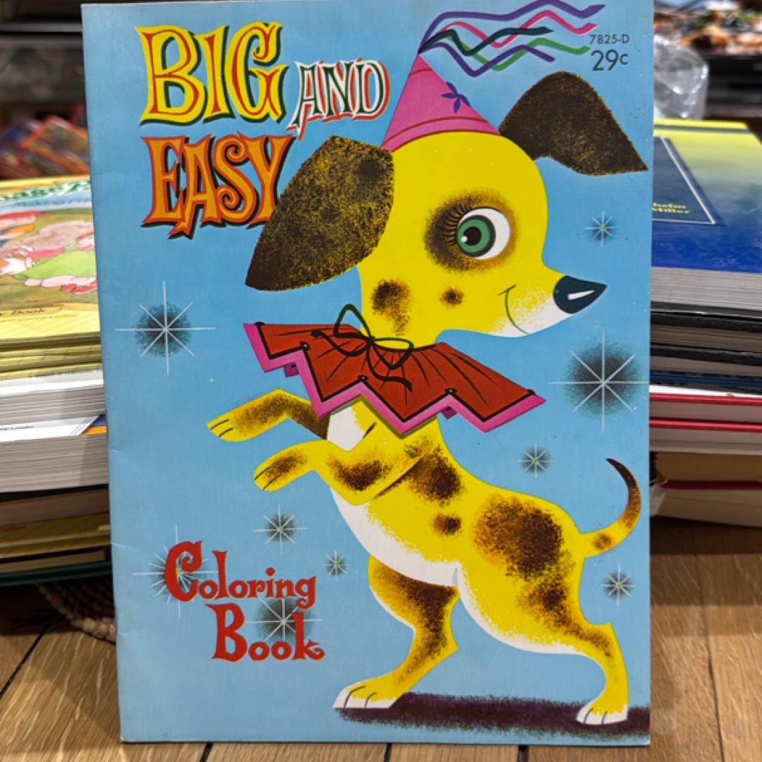 1962 Vintage Whitman Coloring Book "Big and Easy" Puppy