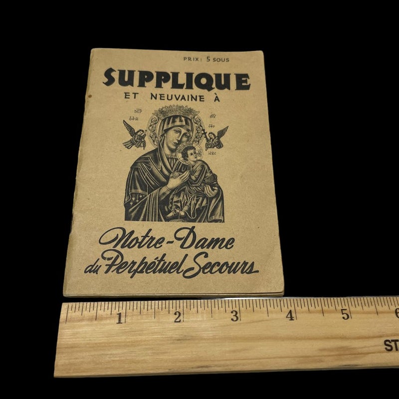 French Catholic Religious Book supplique à notre dame du perpétuel secours