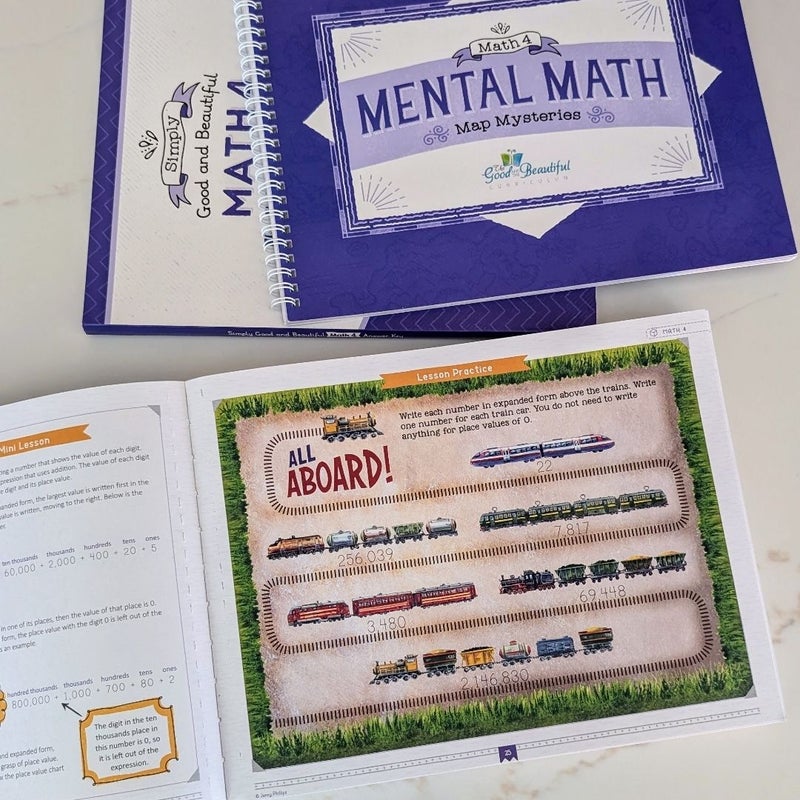 The Good and the Beautiful Math 4 Bundle (Course Book, Mental Math Book, Answer Key) 