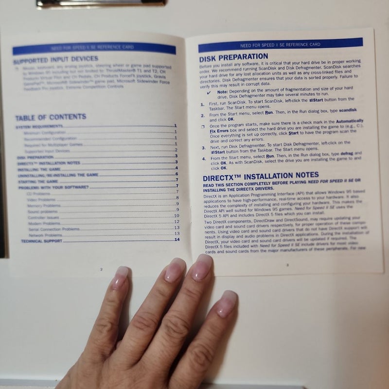 Need For Speed II SE Manual and Pamphlet