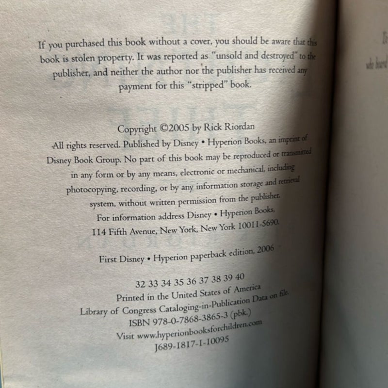 Percy Jackson and the Olympians Books 1-4. 1st / First Edition