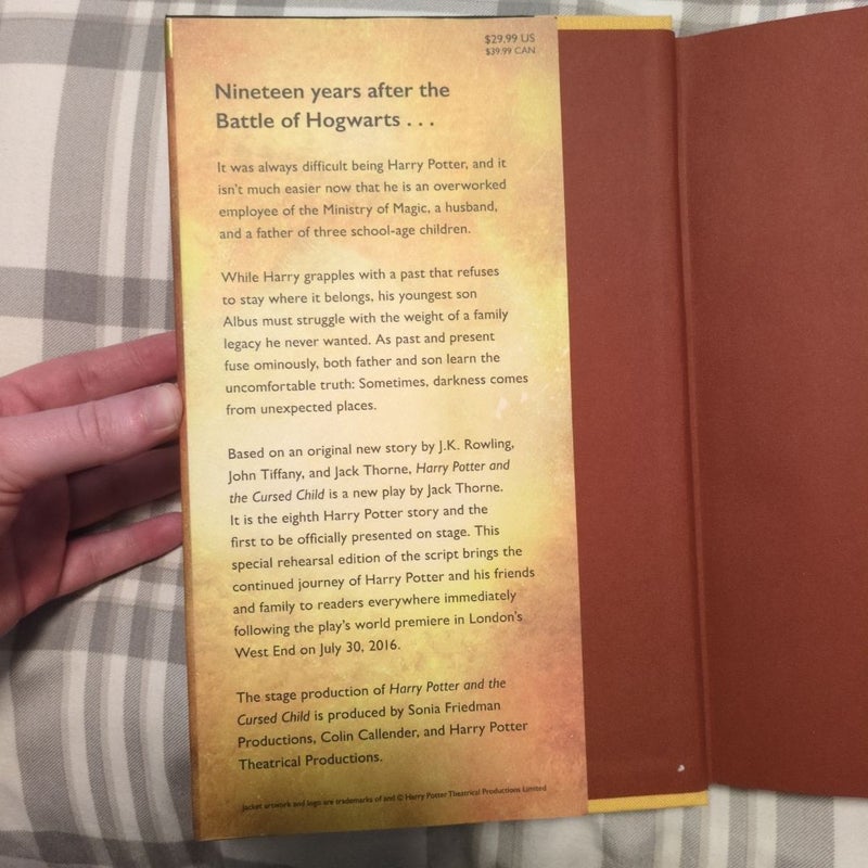 Harry Potter and the Cursed Child Parts One and Two (Special Rehearsal Edition Script)
