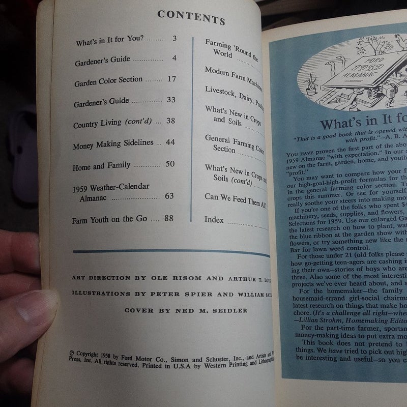 The Ford 1959 Almanac and Gardener's Guide