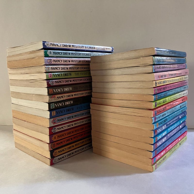 Nancy Drew Mystery Stories, Lot of 33 paperbacks