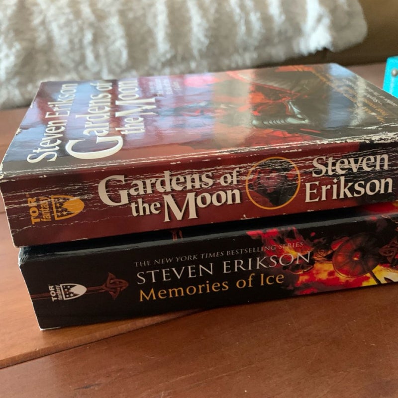 Malazan Gardens Of The Moon + Memories Of Ice, Epic Fantasy series, Paperback