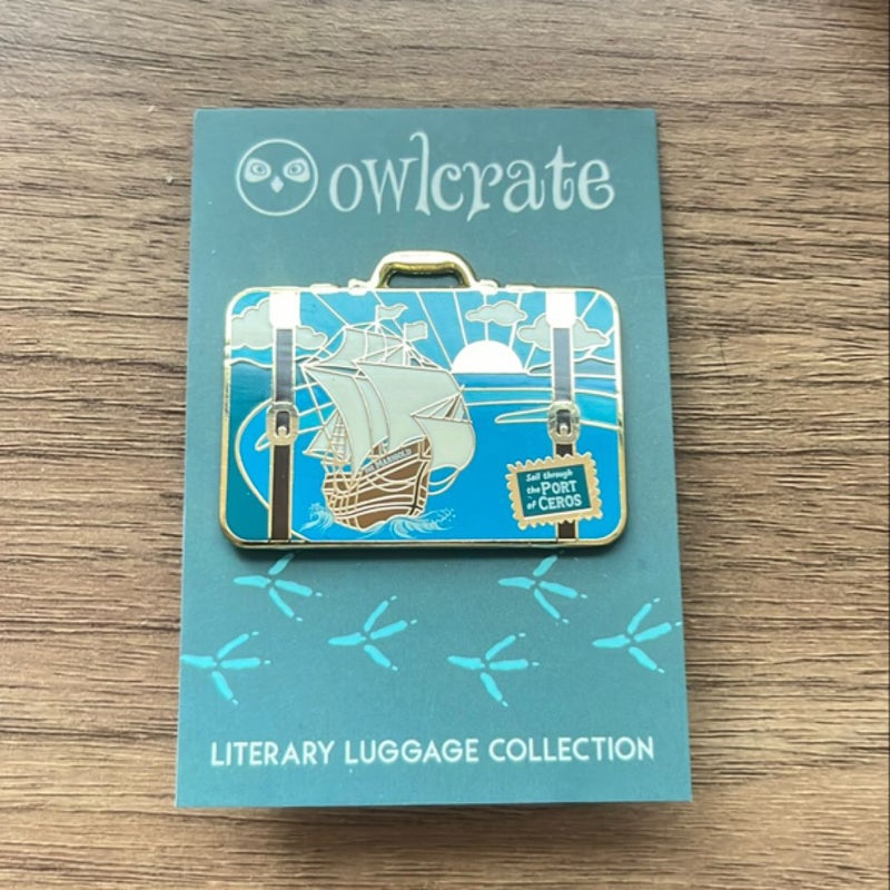 OWLCRATE literary luggage collection pin