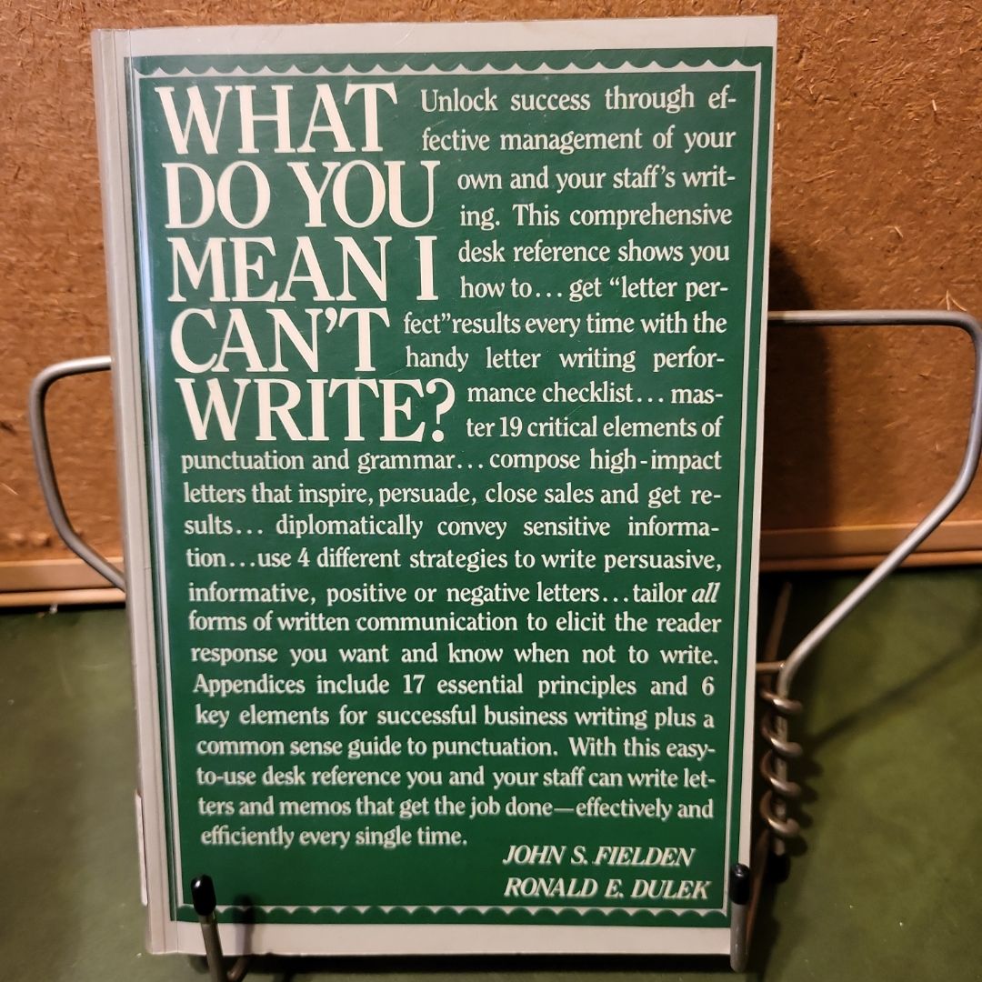 What Do You Mean I Can't Write?