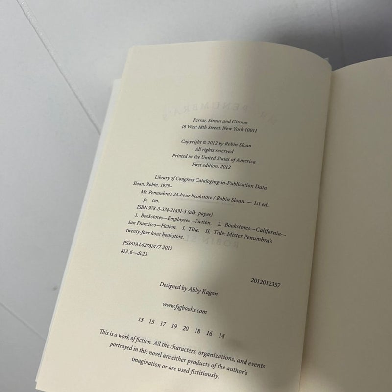 Mr. Penumbra's 24-Hour Bookstore