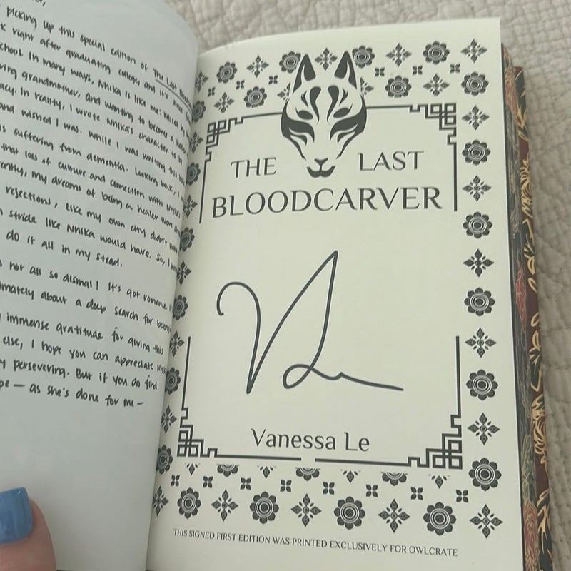 Owlcrate the last bloodcarver SIGNED 