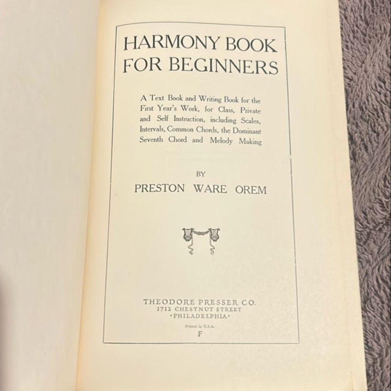 Harmony Book for Beginners