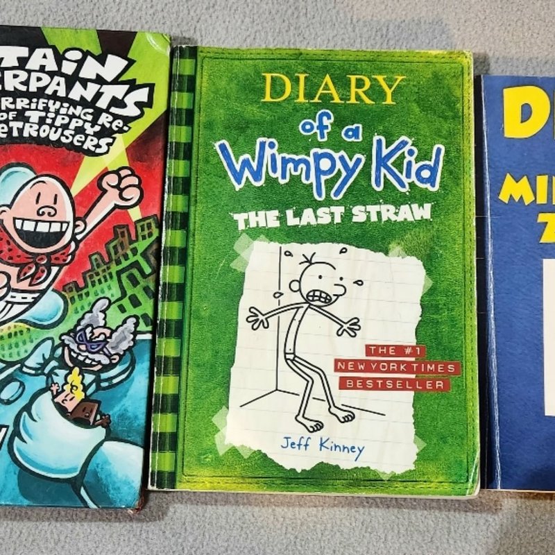 Diary of a Minecraft Zombie, Diary of a Wimpy Kid: The Last Straw,  Captain Underpants and The Terrifying Return of Tippy Tinkletrousers