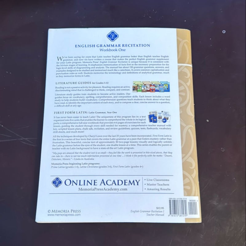English Grammar Recitation Workbook One Teacher Manual 