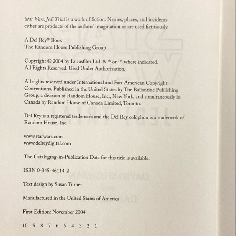 Star Wars Jedi Trial: A Clone Wars Novel (First Edition First Printing)