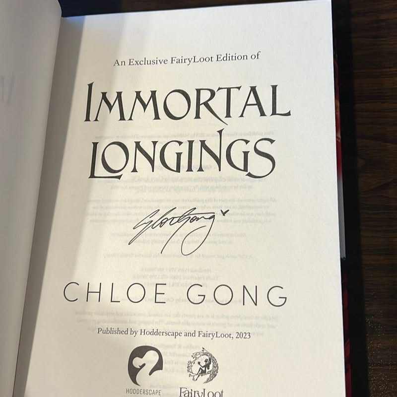 Immortal Longings - SIGNED SPECIAL EDITION with author letter 