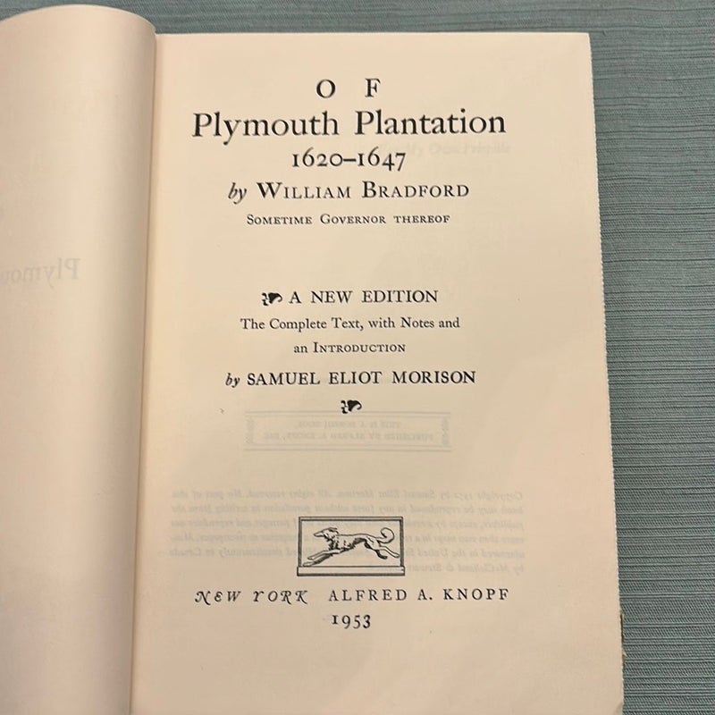 Of Plymouth Plantation, 1620–1647