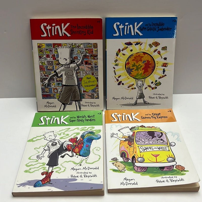 Stink (4 Book) Bundle: Stink The Incredible Shrinking Kid, Stink and the Incredible Super-Galactic Jawbreaker, Stink and The World’s Worst Super- Stinky Sneakers, & Stink and the Great Guinea Pig Express 