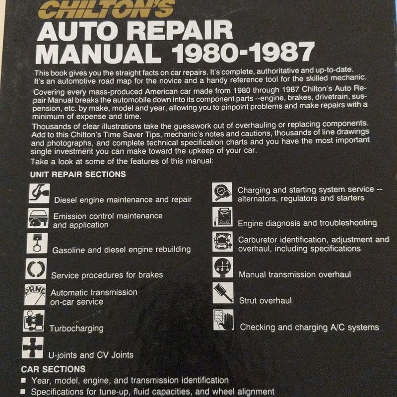 Chilton's Auto Repair Manual, 1980-1987
