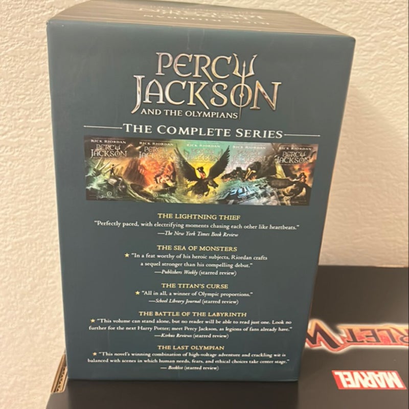 Percy Jackson and the Olympians 5 Book Paperback Boxed Set (new Covers W/poster)