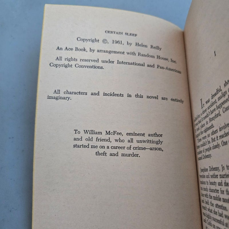 Certain Sleep / Ding Dong Bell Ace Double Paperback