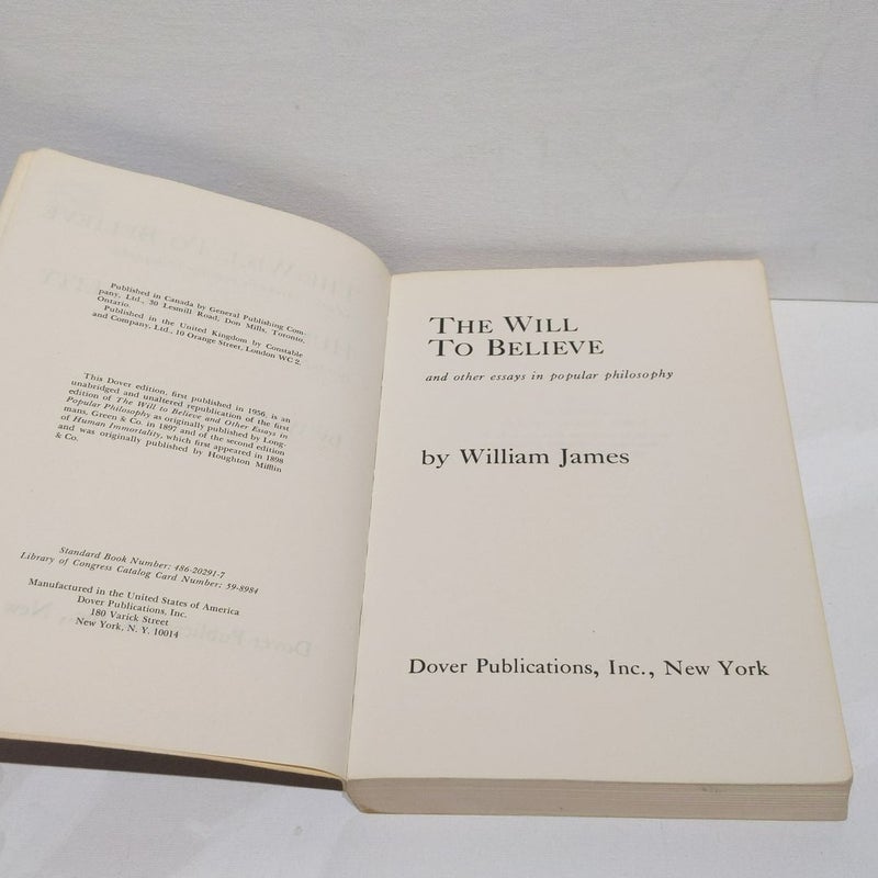 The Will to Believe and Human Immortality