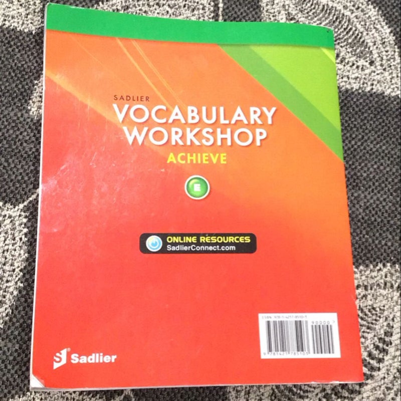 Sadlier Vocabulary Workshop Achieve - Level E