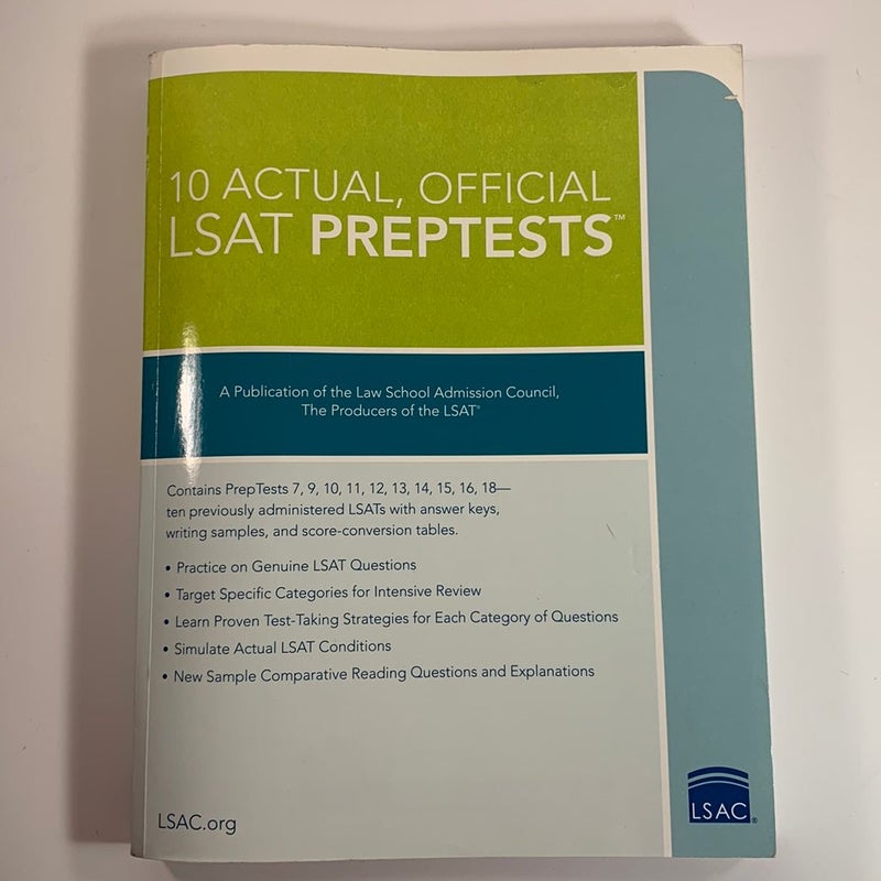 10 Actual, Official LSAT PrepTests