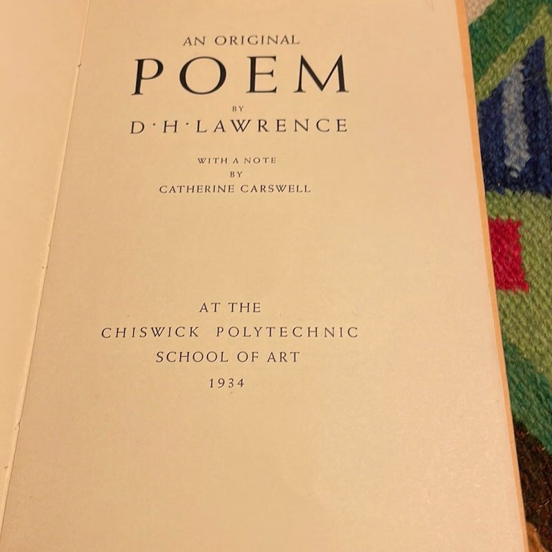 An Original Poem by D. H. Lawrence 