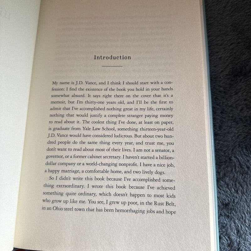 (First Edition) Hillbilly Elegy