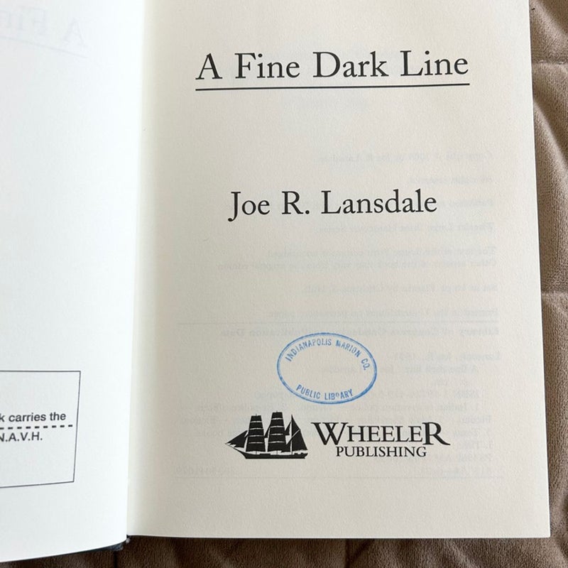 A Fine Dark Line Ex Lib Large Print 3514