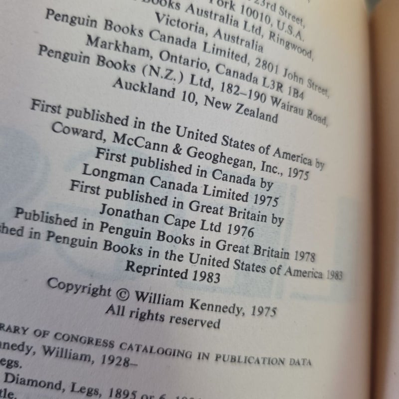 VINTAGE 1983 Legs, Albany Cycle Book 1 of 3 (by William Kennedy)