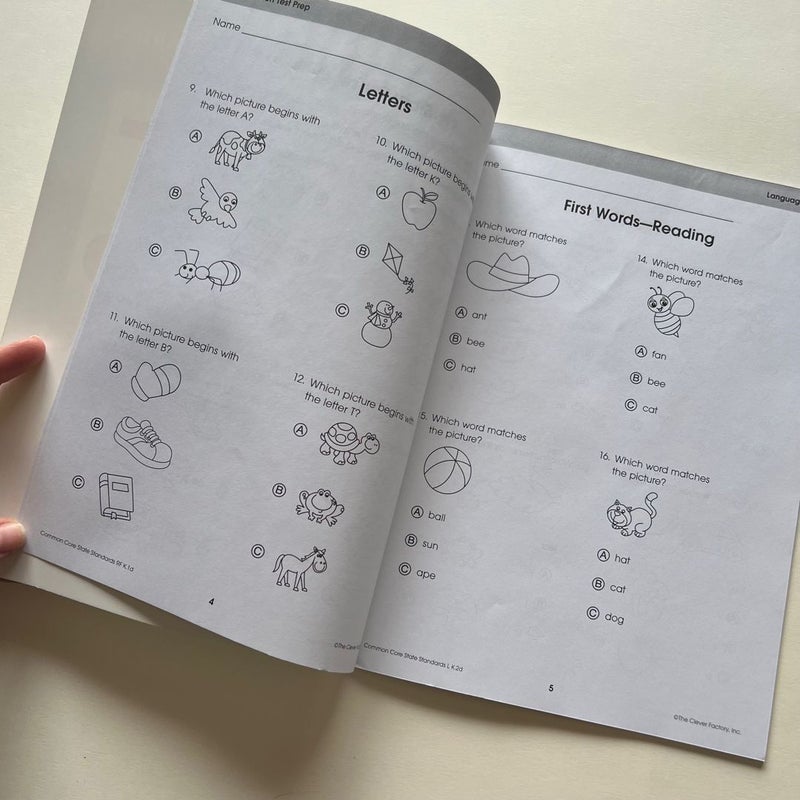 Kindergarten Test Prep Workbook / Math & Language Arts