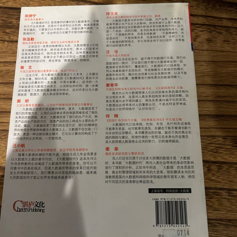 Chinese book Big Data A Revolution 大數據時代